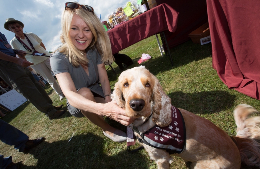 Esther with a guide dog