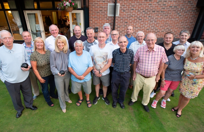 Mantin Mullen, Chairman with members and guests at the relaunch event including Philip Davies MP and Esther McVey MP