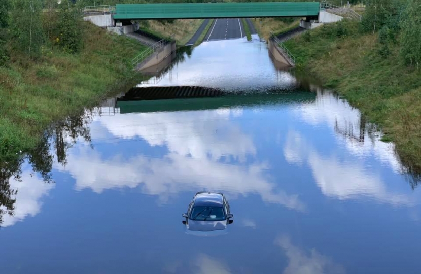 Flooding on the A34 Alderley by-pass (Photo with kind permission of 'So Cheshire')