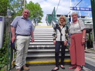 Esther with local campaigners, David Pinscombe and Sheila Rovira